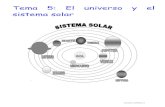 Tema 5 el sistema solar[1]€¦ · planetas del tamaño de la Tierra pueden meterse dentro del sol! El sol está muy lejos de la Tierra. El sol es muy, muy caliente. Es tan caliente