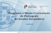 Programa e Metas Curriculares de Português do Ensino ... · Anúncio publicitário Relato de viagem Artigo de divulgação científica Diário Memórias Discurso político Síntese