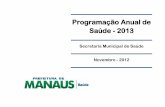 Programação Anual de Saúde - 2013Av. Mário Ypiranga, 1695 Adrianópolis CEP 69057-002 Manaus-AM SECRETARIA MUNICIPAL DE SAÚDE - SEMSA Apresentação A Programação Anual de Saúde