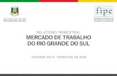 RELATÓRIO TRIMESTRAL MERCADO DE …...A taxa de desocupação, por sua vez foi de 8,2% no Rio Grande do Sul, 10,1% na Região Metropolitana e 10,2% em Porto Alegre –níveis inferiores
