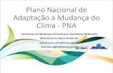 Plano Nacional de Adaptação a Mudança do Clima - PNA · atividades do GT Adaptação 2014 Nov - Chamada Pública do PNA 2014 -Mobilização de redes temáticas Nov/Dez -Elaboração