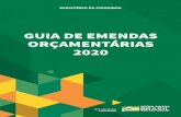 GUIA DE EMENDAS ORÇAMENTÁRIAS 2020 · POLÍTICA NACIONAL DE CUIDADOS E PREVENÇÃO ÀS DROGAS. Tem como objetivo o apoio financeiro à Secretaria Nacional de Cuidados e Prevenção