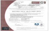 UKCホールディングス Gr... · 2017-12-28 · SHINAGAWA-KU, TOKYO, 141-0032, JAPAN Bureau Veritas Certification Holding SAS -UK Branch certifies that the Management System of