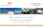 P&D Estratégico nº 013/2011 Geração Solar Fotovoltaica30/04/2013 - Apresentação de artigo: Técnicas de dimensionamento de geradores solar fotovoltaicos (A review of photovoltaic