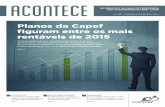 Planos da Capef figuram entre os mais rentáveis de 2015 · REVISTA ACONTECE • JANEIRO/FEVEREIRO • 2016 3 NOTÍCIAS CAPEF A fim de reforçar a importância da Previdência Complementar