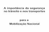 A importância da segurança no trânsito e nos transportes ...almg.gov.br/export/sites/default/acompanhe/eventos/... · 103 e seu parágrafo 1° do regulamento baixado com o D.L.