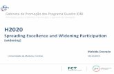 Gabinete de Promoção dos Programa Quadro ID&I · 2015-12-23 · Gabinete de Promoção dos Programa Quadro ID&I II I III Spreading Excellence and Widening Participation– 0,8 B€