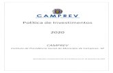 Política de Investimentos - Governo do Estado de São Paulo€¦ · Política de Investimentos 2020 CAMPREV Instituto de Previdência Social do Município de Campinas- SP Aprovada