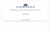 Política de Investimentos - camprev.campinas.sp.gov.br€¦ · Investimentos, dentre outras atribuições definidas em legislação específica, sugerir, aconselhar aplicações