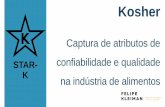 Certificação Kosher - sbCTA · Reputação dos alimentos Kosher 1) Atinge os consumidores de maior poder aquisitivo Kosher buyers aceitam pagar entre 12 e 23% a mais por produtos