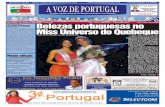 APONTAMENTO Belezas portuguesas no Miss Universo do …avozdeportugal.com/sylvioback/backup/2006/02-01-2006.pdf · beleza em bikini foi atribuído a Cláudia Côté. Estas candi-datas