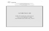Anexo II - A - Metodologia Administração · 2020-01-17 · na prática operacional de rotinas administrativas da empresa nas áreas funcionais: administração financeira como cálculo