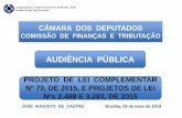 Apresentação do PowerPoint...PROJETO DE LEI COMPLEMENTAR Nº 70, DE 2015, E PROJETOS DE LEI Nºs 2.488 E 3.283, DE 2015 JOSÉ AUGUSTO DE CASTRO Brasília, 09 de maio de 2018 2 -