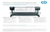 Impressora multifunções HP DesignJet T830h20195.Impressora multifunções HP DesignJet T830 Comunique de forma mais eficiente, sem processos de aprendizagem, com as funcionalidades