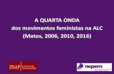 A QUARTA ONDA dos movimentos feministas na ALC (Matos ... · (Matos, 2006, 2010, 2016) ... Durante os anos 70 e 80, parte da segunda onda do feminismo que emergiu na América Latina