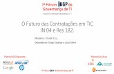 O Futuro das Contratações em TIC IN 04 e Res 182. · 2019-01-16 · O Futuro das Contratações em TIC IN 04 e Res 182. Mediador: Cláudio Cruz Debatedores: ... para fins de elaboração