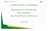 AUDITORIA INTERNA Relatório Anual de Atividades da ...hmgtransparencia.hotsitespetrobras.com.br/sites/... · Administração da Petrobras em sessão executiva, realizada em 29/01/2018.