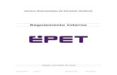 Regulamento Interno - EPET · Regulamento Interno EPET- Escola Profissional de Estudos Técnicos Modelo.00.1.EPET.1 Revisão: 0 Aprovação: Direção Data: 30/10/2018 a u 6 g) No