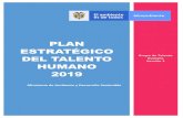 PLAN ESTRATÉGICO DEL TALENTO HUMANO 2019 · 2019-11-23 · El Plan Estratégico de Talento Humano (PETH) es el instrumento que consolida las estrategias a desarrollar para garantizar