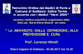 PREVENZIONE E CURA Prof. Lorenzo Minoli... · Listeria monocytogenes, Enterococcus sp ... - Meningite da H. influenzae tipo b (Hib) 99% in USA (AAP 2012) - In Italia analoga di Hib