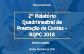 1º Relatório Quadrimestral de Prestação de Contas - RQPC ... · Quadrimestral de Prestação de Contas - RQPC 2018 Ministério da Saúde Brasília, Dezembro de 2018 Janeiro a