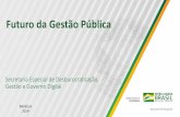 Futuro da Gestão Pública - Governo do Brasil · Governo Depois 285 profissionais (-70%) Em 10 locais no Brasil Antes 950 profissionais Em 80 locais no Brasil Economia anual 89,3