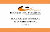 BALANÇO SOCIAL E AMBIENTAL 2013 - Banco da Família...No final de 2013, o Banco da Família contava com 86 funcionários diretos o que representou um aumento de 4,87% no quadro funcional