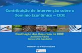 Brasília/DF 23 de fevereiro de 2016 · Tributo de natureza extrafiscal e de arrecadação vinculada e que os recursos só poderão ser destinados aos projetos de infraestrutura de