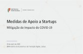 Medidas de Apoio a Startups - covid19estamoson.gov.pt · Vale Incubação Covid19 Auxiliar as startups a cumprir os compromissos assumidos com as incubadoras e garantir a sua sustentabilidade