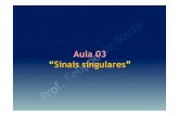 Aula 03 “Sinais singulares” - UBIwebx.ubi.pt/~felippe/texts2/analise_sinais_ppt03p.pdf · Aula 03 “Sinais singulares” Introdução aos Sinais Singulares Análise de Sinais