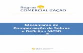 Mecanismo de Compensação de Sobras e Déficits - MCSD · 2013-08-15 · A periodicidade de realização do MCSD Trocas Livres é estabelecida nos Procedimentos de Comercialização.