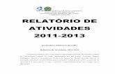 RELATÓRIO DE ATIVIDADES 2011-2013 · Criada em outubro de 2011, mais precisamente em 18/10/2013, a Incubadora Athenas é um programa sem fins lucrativos, vinculada a Coordenação