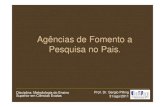 Agências de Fomento a Pesquisa no Pais a pesquisa no Pais.pdf · PDF file regulamentadas pelo Banco Central do Brasil. • A instituição da figura de agência de fomento objetiva