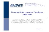 Pesquisa de Orçamentos Familiares 2008-2009 · Crianças menores de 5 anos de idade Prevalência de déficit de altura nas crianças menores de 5 anos de idade (%) Grandes Regiões