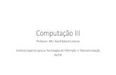 Computação III · Dados e Algoritmos em JAVA; Porto Alegre: Editora Bookman, 2002. Objectivo • Resolver exercícios usando uma abordagem recursiva. Exemplos de conceitos recursivos