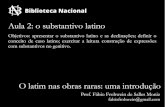 Aula 2: o substantivo latinoplanorweb.bn.br/.../Aula_2_substantivo_latino.pdfAula 2: o substantivo latino Objetivos: apresentar o substantivo latino e as declinações; definir o conceito