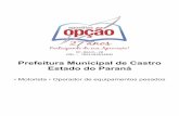 Prefeitura Municipal de Castro Estado do Paraná...Conhecimentos Específicos Motorista e Operador de equipamentos pesados Legislação e Regras de Circulação: Legislação e Sinalização