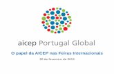 O papel da AICEP nas Feiras Internacionais€¦ · FEIRAS Plataformas de Negócios • Ação de marketing com um dos melhores rácios/custo por contato estabelecido; • Contacto