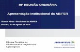 Apresentação Institucional da ABIFER · Apresentação Institucional da ABIFER Vicente Abate - Presidente da ABIFER Brasília, 03 de agosto de 2016 Câmara Temática de Infraestrutura