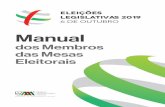 Manual - Portugal · Manual dos Membros das Mesas Eleitorais ELEIÇÕES LEGISLATIVAS 2019 6 DE OUTUBRO . 4 Título Eleição da Assembleia da República 2019 - Manual dos Membros