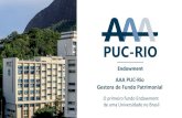 AAA PUC-Rio Gestora de Fundo Patrimonialaaapucrio.com.br/wp-content/uploads/Endowment-PUC-Rio-11... · 2019-12-11 · Ex-alunos, Famílias e Empresas AAA PUC-Rio - Gestora do Fundo