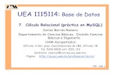 UEA 1115114: Base de Datosacademicos.azc.uam.mx/cbr/Cursos/UEA_Base_de_Datos/... · relacional para manipular (realizar consultas) en base de datos relacionales yLos alumnos realizaran