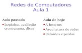 Redes de Computadores Aula 1classes/coppe-redes-2015/slides/aula_1.pdf · Redes de Computadores Aula 1 Aula passada Logística, avaliação cronograma, dicas Aula de hoje A Internet