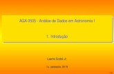 AGA 0505 - Análise de Dados em Astronomia I 1. Introduçãolaerte/aga0505_19/aula1.pdf · introdução aula de hoje: Introdução 1 objetivo 2 o que é ciência 3 dados 4 o que é