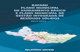 RAFARD PLANO MUNICIPAL DE SANEAMENTO BÁSICO E PLANO ... · 2 APRESENTAÇÃO O presente documento constitui-se como Relatório Síntese do Plano Municipal de Saneamento Básico e