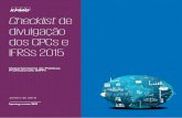 137405-Checklist de divulgação dos CPCs e IFRs 2015 · 1.7 Combinação de negócios 47 ... 1.1 Apresentação das demonstrações financeiras Apresentação adequada CPC 26.15