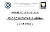 AUDIÊNCIA PÚBLICA LEI ORÇAMENTÁRIA ANUAL ( LOA 2009 )financas.piracicaba.sp.gov.br/upload/kceditor/... · ( loa 2009 ) orÇamento da famÍlia receitas social despesas. receitas
