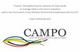 Projeto “Strengthening the capacity of Cape Verde to ... · – CCISS – Câmara de Comércio, Indústria e Serviços do Sotavento de Cabo Verde – Câmara Municipal de Santa