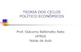 TEORIA DOS CICLOS ECONÔMICOS · 2019-06-21 · ciclos políticos, argumentando que o ocupante de um cargo usa a política expansionista para estimular a economia, geralmente temprariamente,