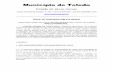 Município de Toledo - novafisio.com.br€¦ · Município de Toledo Estado de Minas Gerais Praça Presidente Vargas, nº. 08 – CEP 37.630-000 – Tel./fax (35)3436-1144 ----- RELAÇÃO